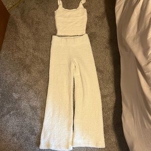 Skims cozy knit set white